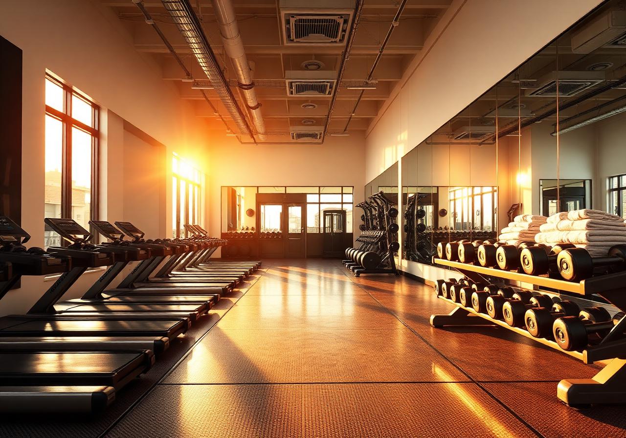 Gym and fitness, after cleaning