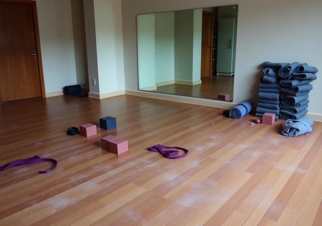 Yoga and pilates, before cleaning